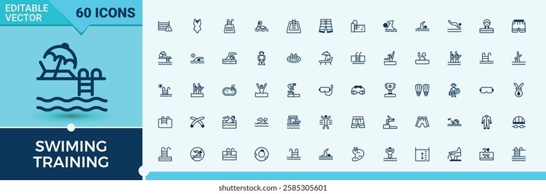 Swim Training modern icon. Contains related to health, d, vacation, athlete, wave and more. Collection for mobile and web apps. Editable vector outline and solid icons.