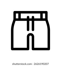 Swim trunks. Editable stroke vector icons.