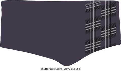 Men’s Swim Trunks with Plaid Side Design