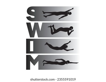 Swim Vector For Print, Swim Clipart, Swim vector Illustration