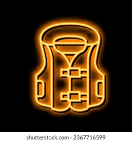 swim vest inflatable neon light sign vector. swim vest inflatable illustration