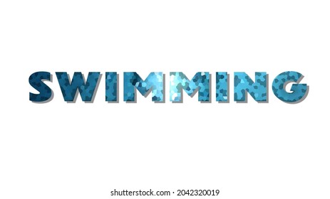 swimiming BLUE VECTOR LOGO WITH SHADOW