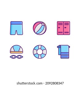 swiming equipment, simple vector design