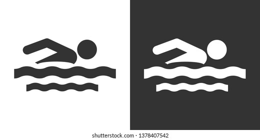 Swiming Sport Icon Vector