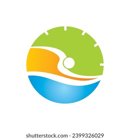 swiming time abstarct icon vector