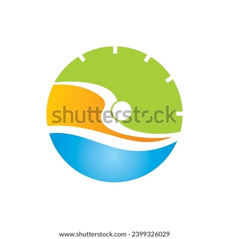 swiming time abstarct icon vector