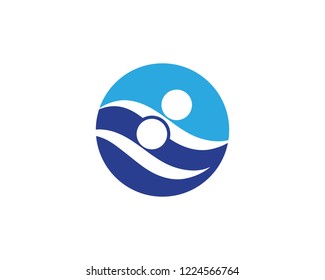 Swiming Water Wave Icon Vector Illustration Design Logo
