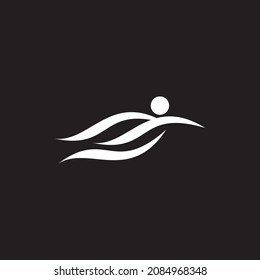 Swiming Water Wave Vector Logo Illustration Design