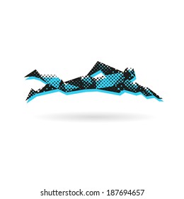 Swimmer abstract isolated on a white background, vector illustration