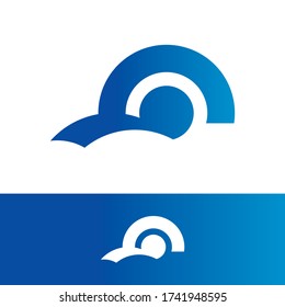 the swimmer abstract logo concept. Sportsman, swimming athlete, tough person