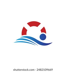 swimmer abstract logo modern style