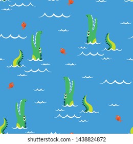 swimmer alligator pattern design vector