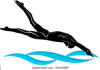 swimmer athlete sports logo