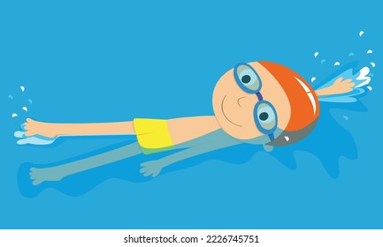 Swimmer in backstroke swimming style