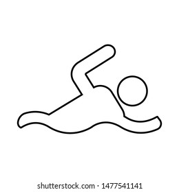 Swimmer black on a white background, vector illustration for design.