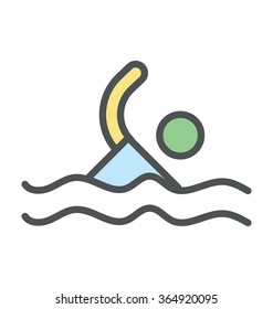 Swimmer Bold Icon Illustration 