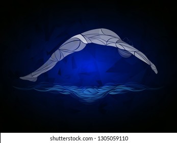 swimmer boy vector. swimming. Muscular young man