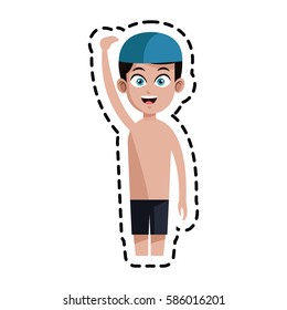 swimmer cartoon icon image 