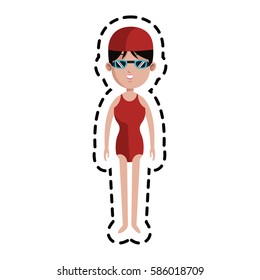 swimmer cartoon icon image 