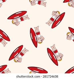 swimmer , cartoon seamless pattern background