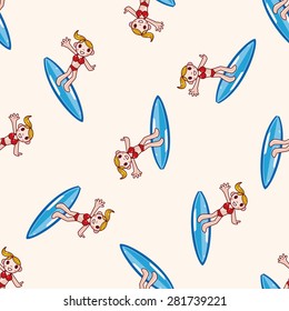 swimmer , cartoon seamless pattern background