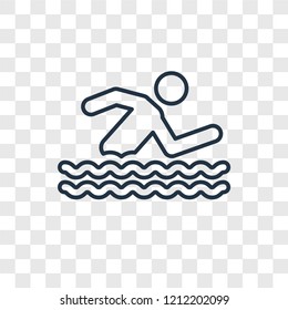 Swimmer concept vector linear icon isolated on transparent background, Swimmer concept transparency concept in outline style