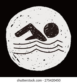swimmer doodle drawing