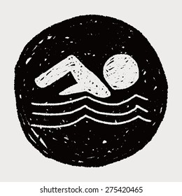 swimmer doodle drawing