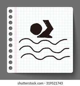 swimmer doodle drawing