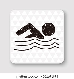 swimmer doodle drawing