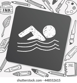 swimmer doodle drawing