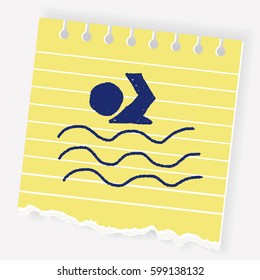 swimmer doodle drawing