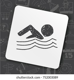 swimmer doodle drawing
