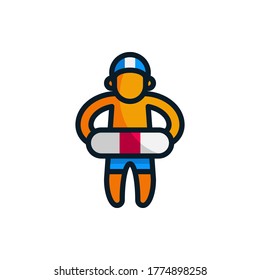 Iconos de contorno rellenados por el nadador. Ilustración vectorial. Trazo editable. Icono aislado adecuado para web, infografías, interfaz y aplicaciones.