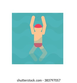 Swimmer In flat design