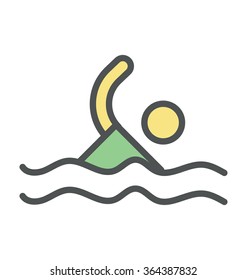 Swimmer Flat Icon Illustration
