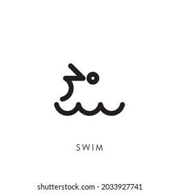 Schwimmer mit einfachem und modernem Schwarz-Weiß-SYMBOL