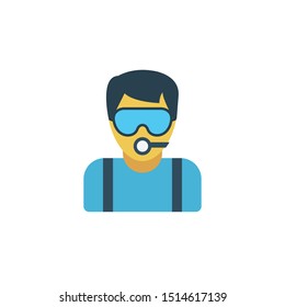 swimmer glyph flat vector icon