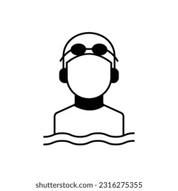 Icono de vector de glifos de nadador que puede editar o modificar fácilmente

