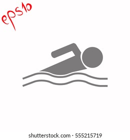 Swimmer grey icon.