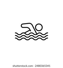 Swimmer Icon for Aquatic Sports and Fitness