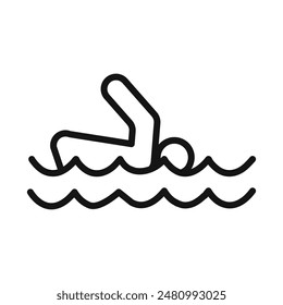 Swimmer Icon for Aquatic Sports and Fitness