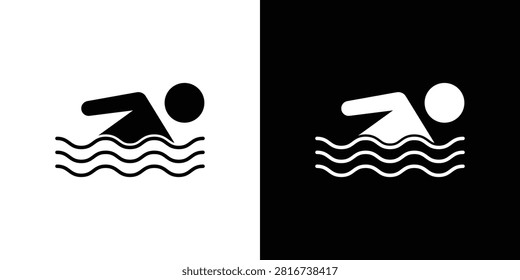 Swimmer icon editable art kit