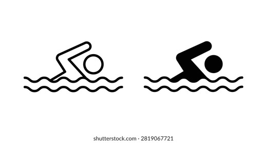Swimmer icon editable pictogram kit.