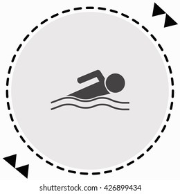 Swimmer icon Flat Design. Isolated Illustration.
