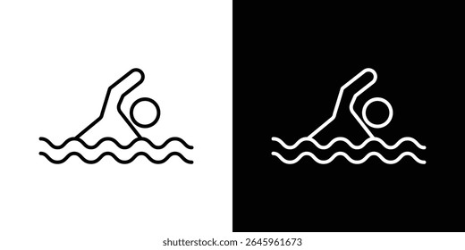 Ícone de nadador Vetor de logotipo de estilo plano. perfeito para designs de interface de usuário