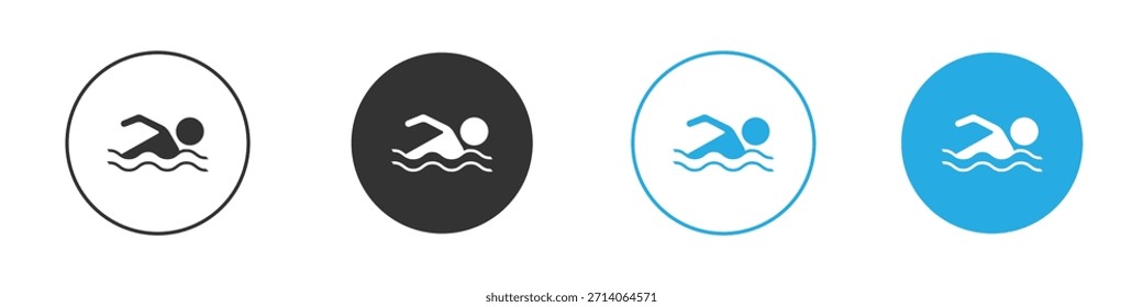 Swimmer icon. Graphic icon design template