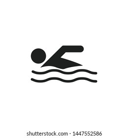 Swimmer Icon Isolated On White Background. Swimming Symbol Modern Simple Vector Icon For Website Or Mobile App