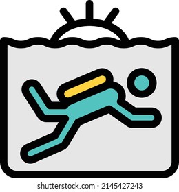 swimmer Icon isolated on white background. Vector illustration. Eps10
