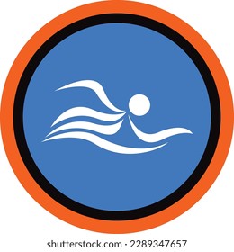 ICONO DE NADAR. LOGO DE NADAR. SÍMBOLO DE NADAR. VECTOR DE NAVEGADOR. VECTOR DE ILUSTRACIÓN. COMPETENCIA. CAMPEÓN. EMPIEZAR.